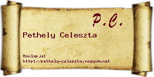 Pethely Celeszta névjegykártya